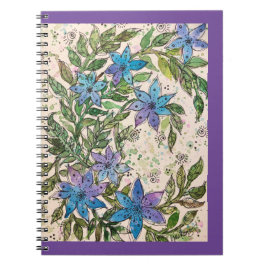 Cuaderno Diario/bloc de notas - Flor de estrella azul