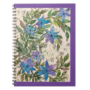 Cuaderno Diario/bloc de notas - Flor de estrella azul