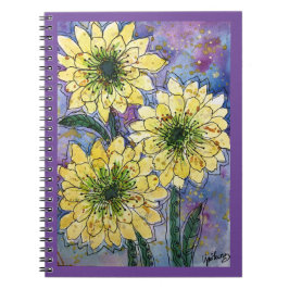 Cuaderno Diario/bloc de notas - Flores de crisantemo amaril