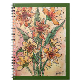Cuaderno Diario/bloc de notas - Naranjas Daylillis