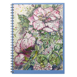 Cuaderno Diario/bloc de notas - "Peonies & Dogwood"