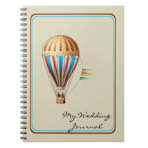 Cuaderno Diario Boda de globo aerostático de vintage