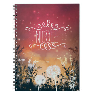Cuaderno Diario Cielo Nocturno Encantado de Estrellas y Fol
