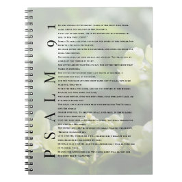 Cuaderno Diario Cristiano Floral Blanco Suave Salmo 91