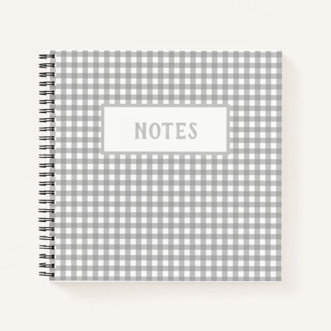 Cuaderno Diario Cuadriculado Gris y Blanco Lindo (Anverso)