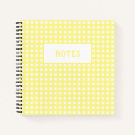Cuaderno Diario Cuadros Amarillo y Blanco Lindo