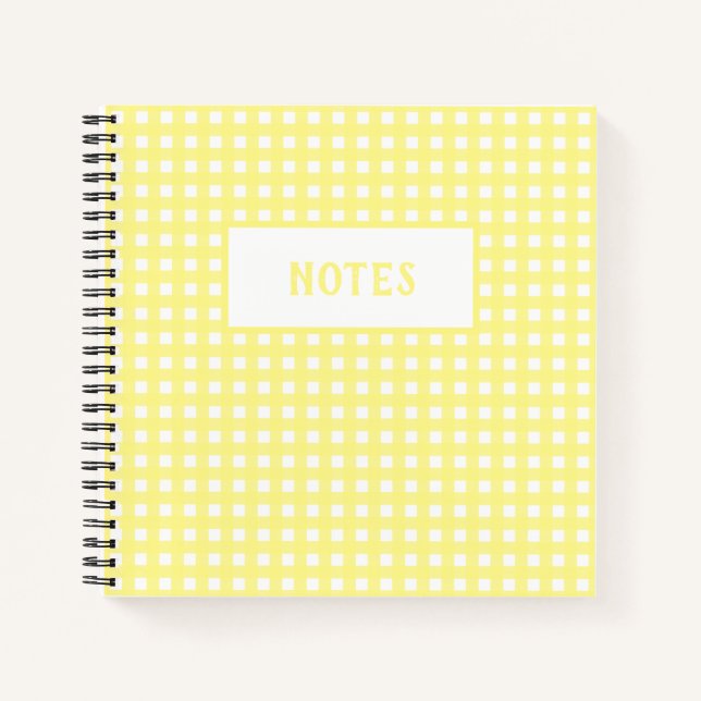 Cuaderno Diario Cuadros Amarillo y Blanco Lindo (Anverso)