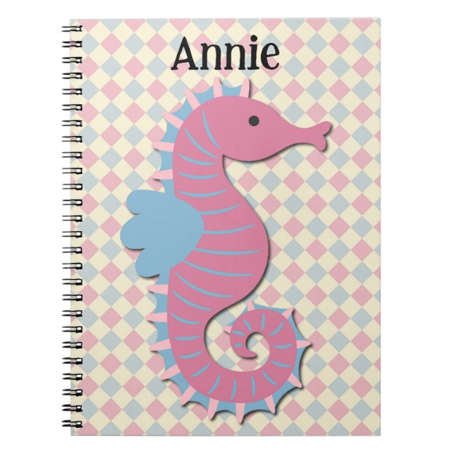 Cuaderno Diario Cute Seahorse Personal Name (Frente)
