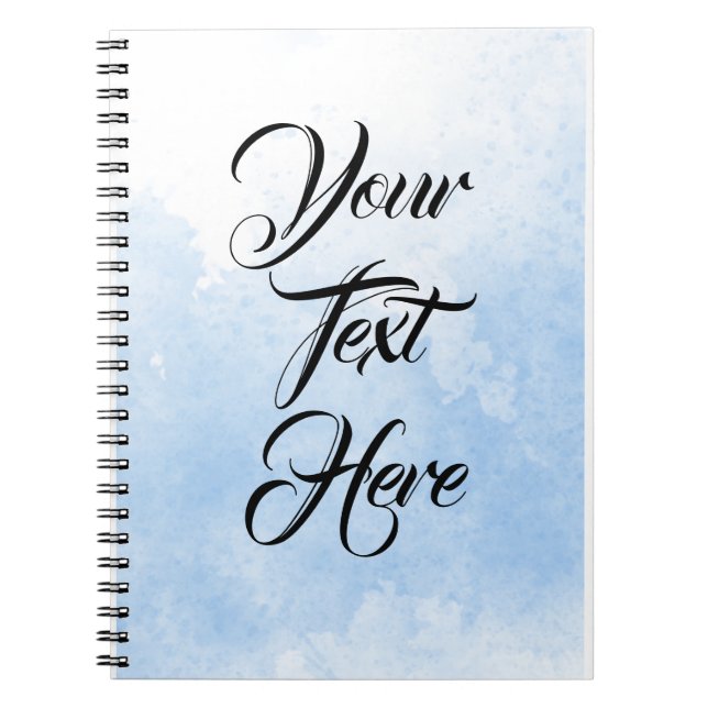 Cuaderno Diario de acuarela azul personalizado (Frente)