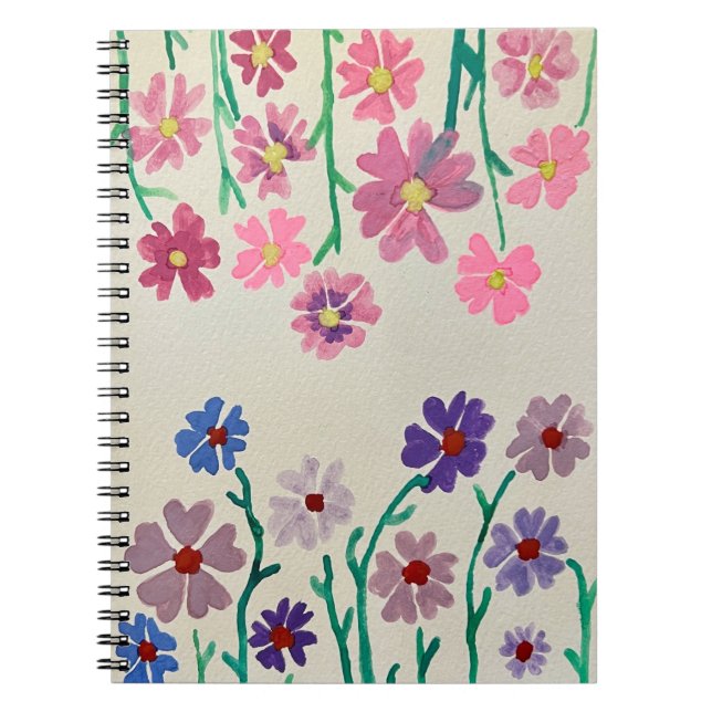 Cuaderno Diario de acuarela floral colorida (Frente)