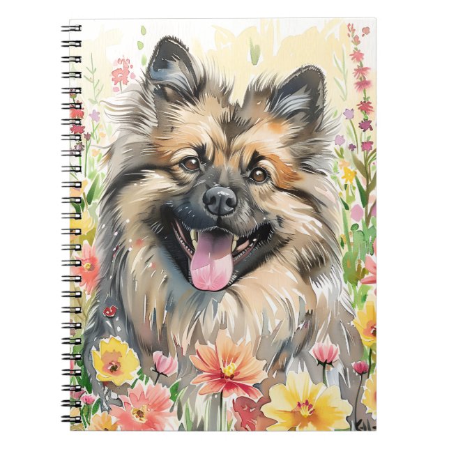 Cuaderno Diario de Acuarela Keeshond (Frente)