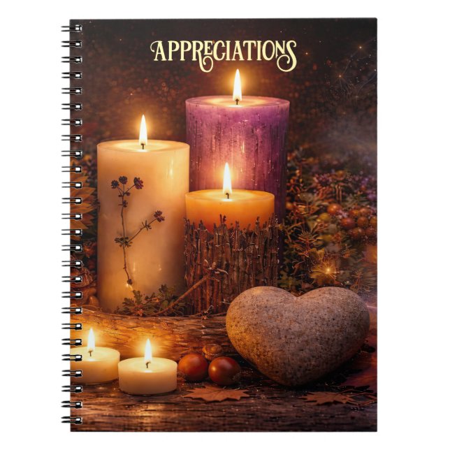 Cuaderno Diario de Agradecimientos Mágicos Místicos Corazón (Frente)