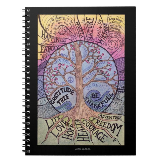 Cuaderno Diario de árbol de Gratitud (Frente)