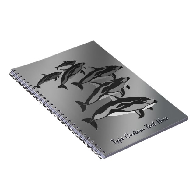 Cuaderno Diario de arte delfín personalizado para portátil  (Lado Derecho)