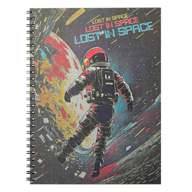 Cuaderno Diario de astronauta de Synthwave perdido en el es (Frente)