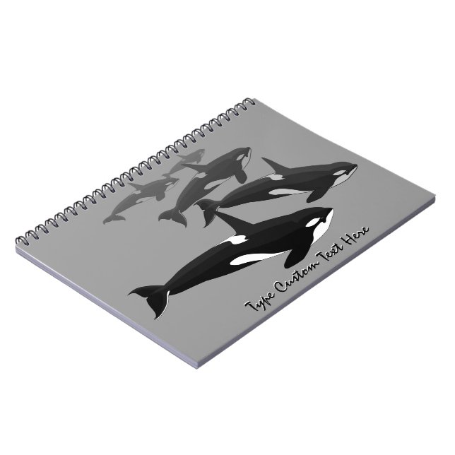Cuaderno Diario de ballena asesina personalizada para equip (Lado Izquierdo)