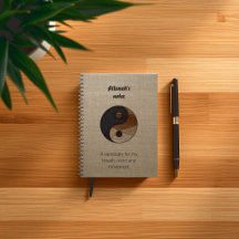 Diario de bienestar de meditación símbolo Yin Yang