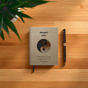 Cuaderno Diario de bienestar de meditación símbolo Yin Yang