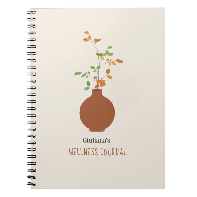 Cuaderno Diario de bienestar Terra Cotta Vase Self Care (Frente)