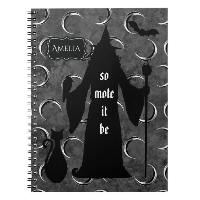 Cuaderno Diario de bloc de notas de brujas personalizado (Frente)
