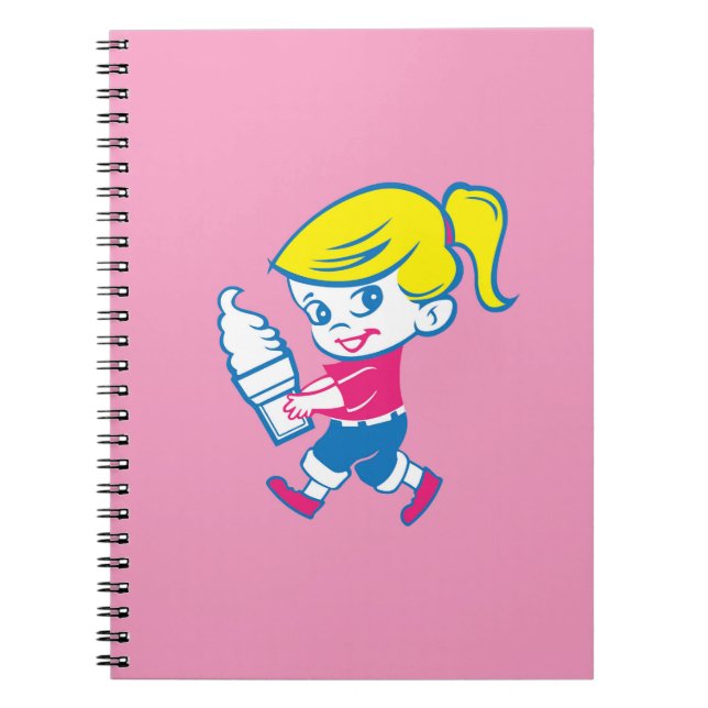 Cuaderno Diario de bloc de notas de Chica de helado (Frente)