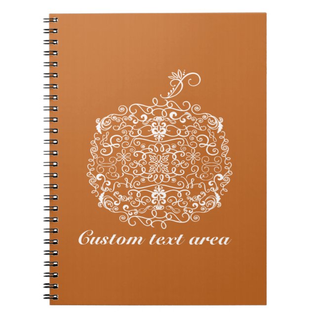 Cuaderno Diario de bloc de notas Filigree Pumpkin Otoño oto (Frente)