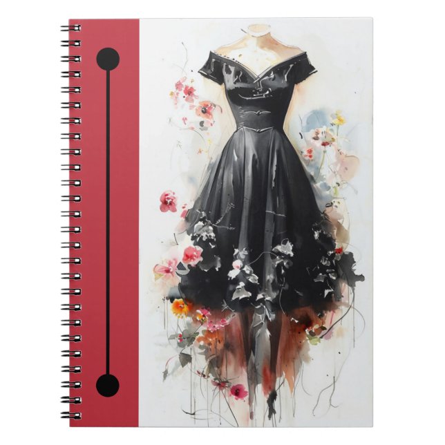 Cuaderno Diario de bocetos de silueta elegante (Frente)