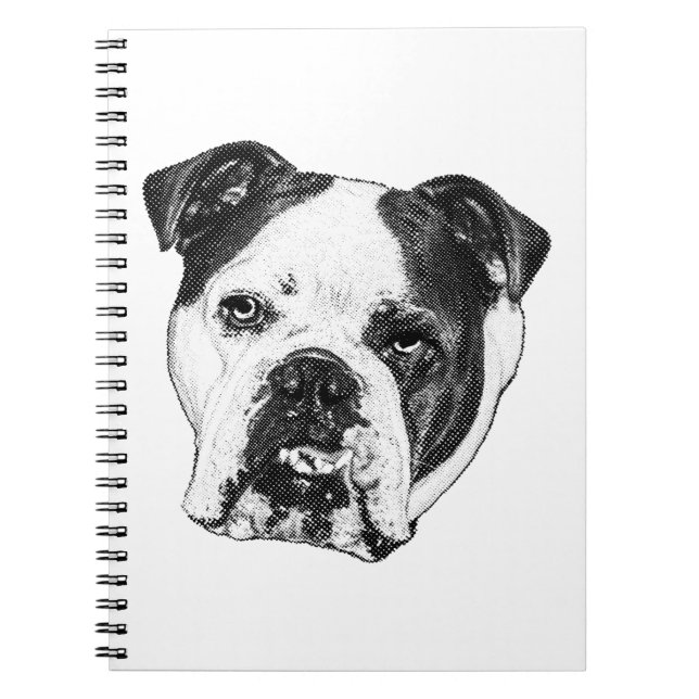 Cuaderno Diario de Bulldog de lista de regalos (Frente)
