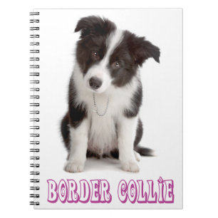 Cuaderno Diario de cachorro de Border Collie de borde negro