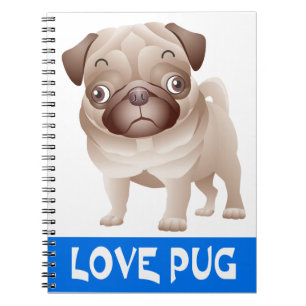 Cuaderno / Diario de cachorro de pug amoroso