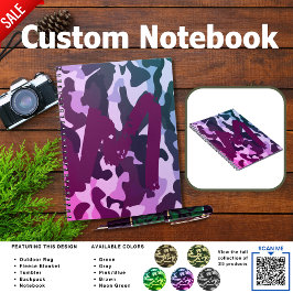 Cuaderno Diario de Camping | AÑADIR INICIAL Camuflaje Niños