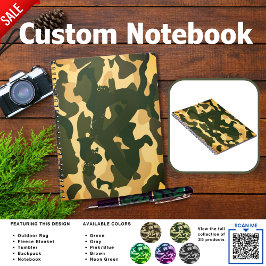 Cuaderno Diario de Camping | AÑADIR INICIAL Camuflaje Niños