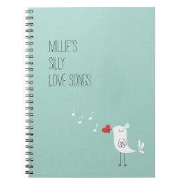 Cuaderno Diario de Canciones de Amor Silly personalizable