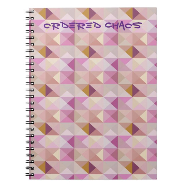 Cuaderno Diario de Caos Ordenado por Lavender Quilt Geo (Frente)