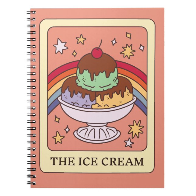 Cuaderno Diario de Cartas de Tarot de Helado (Frente)