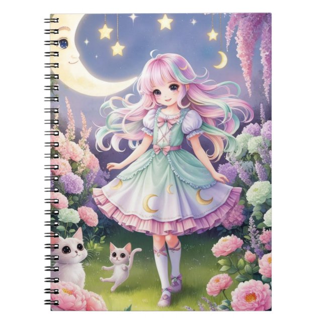 Cuaderno Diario de Chica mágico de Kawaii - Bloc de notas p (Frente)