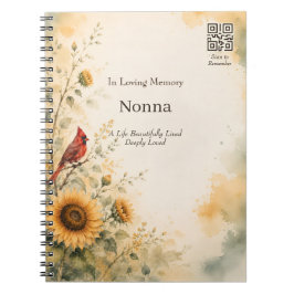 Cuaderno Diario de código QR conmemorativo | Memorial perso