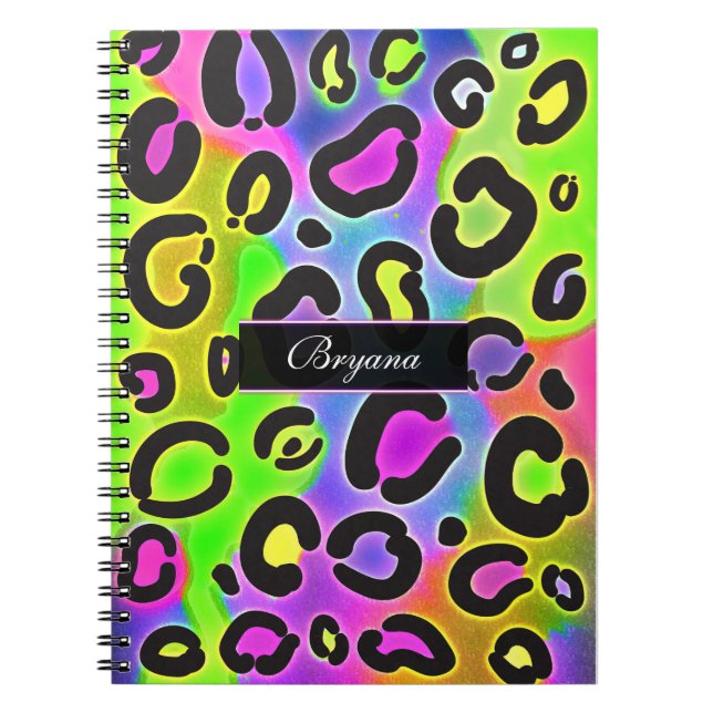Cuaderno Diario de Color Leopardo Guepardo Arcoíri (Frente)