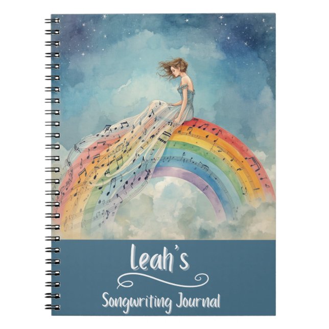 Cuaderno Diario de composición de canciones personalizado,  (Frente)