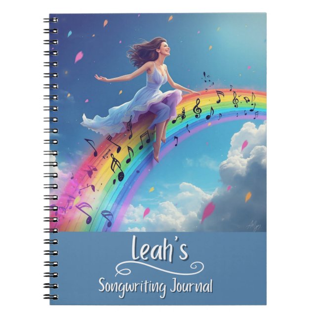 Cuaderno Diario de composición de canciones personalizado,  (Frente)