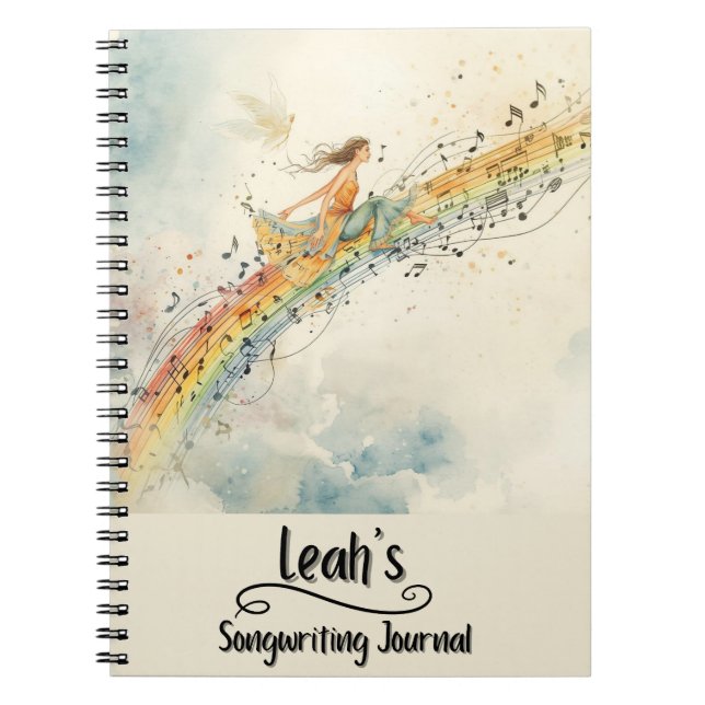 Cuaderno Diario de composición de canciones personalizado,  (Frente)