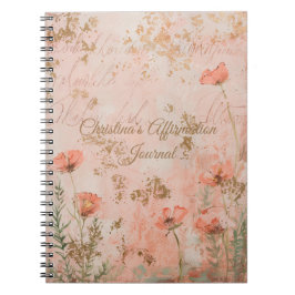 Cuaderno Diario de confirmación de color oro personalizado