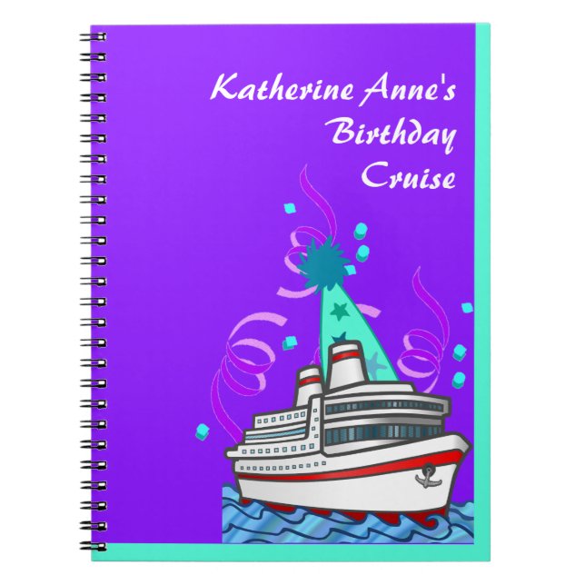Cuaderno Diario de crucero de cumpleaños (Frente)