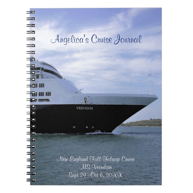 Cuaderno Diario de crucero personalizado Sleek Cruise Ship  (Frente)
