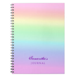 Cuaderno Diario de degradado de arcoiris de bonito