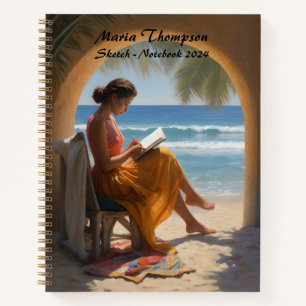 Cuaderno diario de desplazamiento de esbozo person