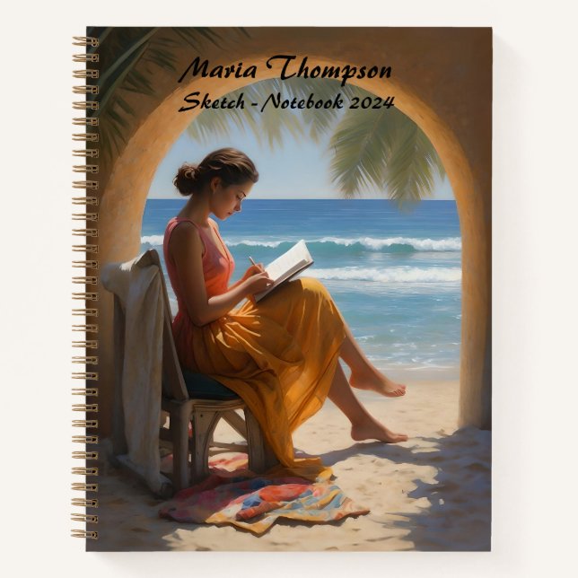 Cuaderno diario de desplazamiento de esbozo person (Anverso)