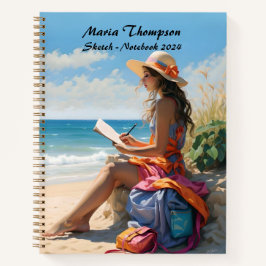 Cuaderno diario de desplazamiento de esbozo person