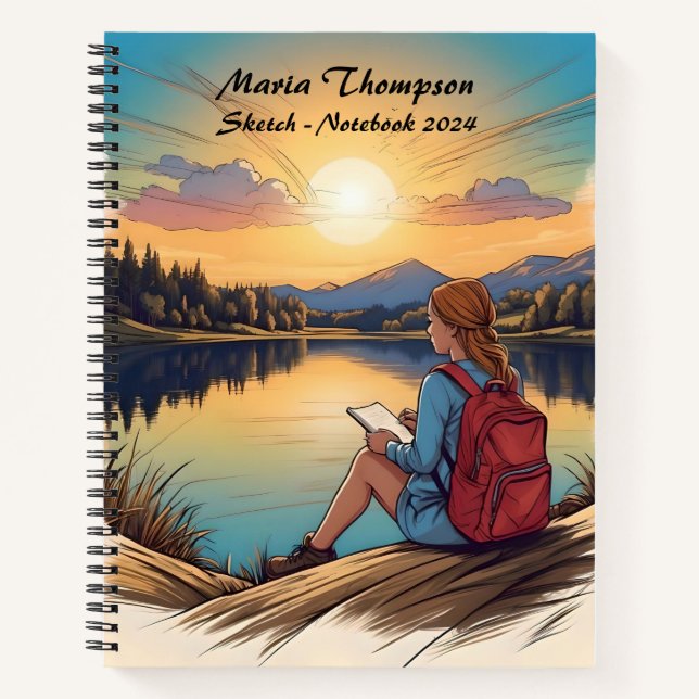 Cuaderno diario de desplazamiento de esbozo person (Anverso)