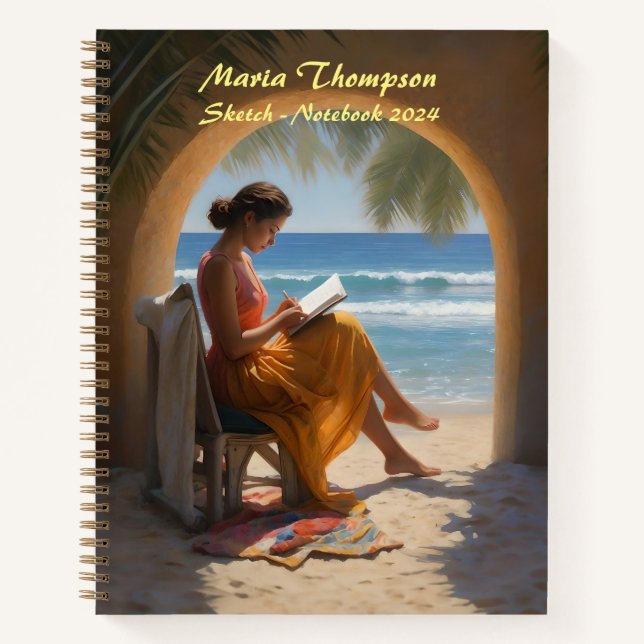 Cuaderno diario de desplazamiento de esbozo person (Anverso)